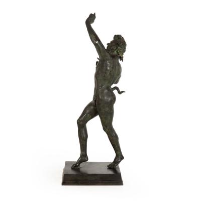 Antique Grand Tour Italian Bronze Sculpture of Dancing Faun of Pompeii
