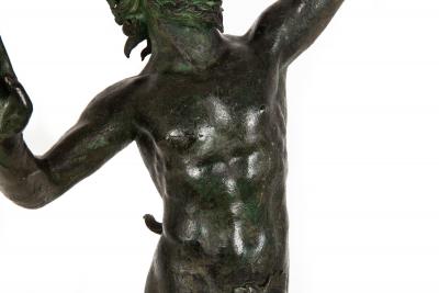 Antique Grand Tour Italian Bronze Sculpture of Dancing Faun of Pompeii