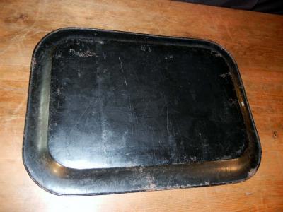 Antique Grand Tour Souvenir Tole Tray Depicting Roman Ruins Custom Stand