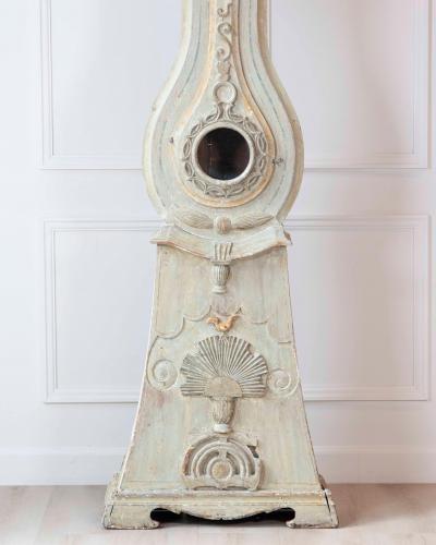 Antique Gustavian Longcase Clock Hand Carved Pine Sweden 1820