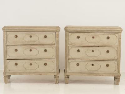 Antique Gustavian Style Chests of Drawers a Pair