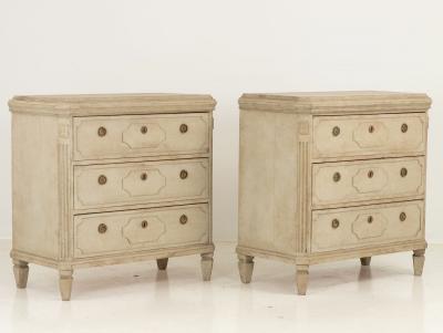 Antique Gustavian Style Chests of Drawers a Pair