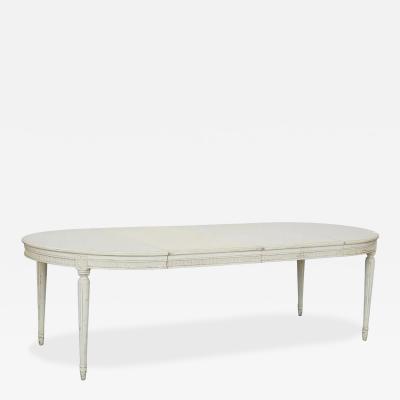 Antique Gustavian Style Paint Decorated Extension Dining Table