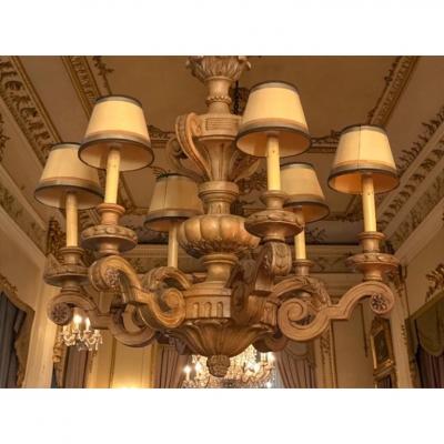 Antique Gustavian Style Swedish Beechwood Chandelier