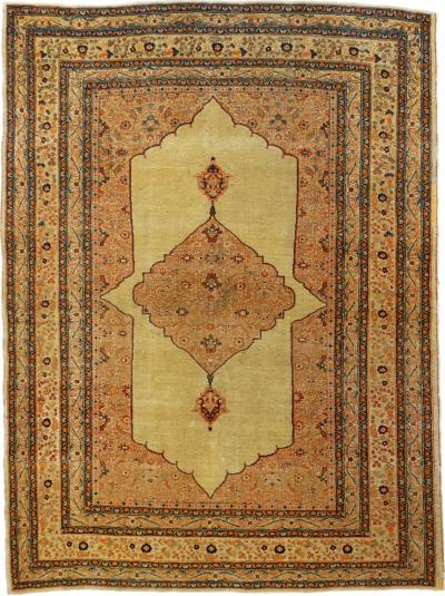Antique Haji Jalili Tabriz Rug 4 2 x 7 0 
