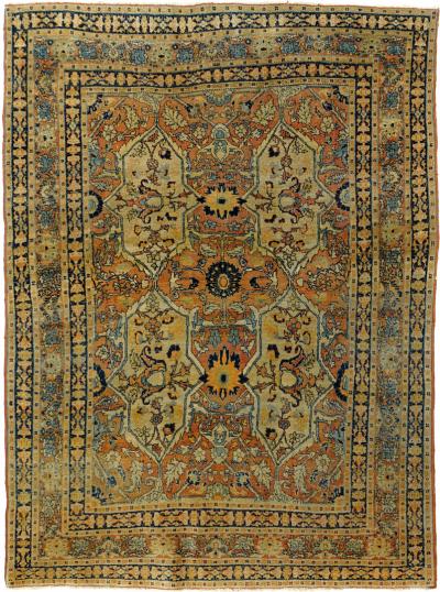 Antique Haji Jalili Tabriz Rug 4 3 x 5 7 