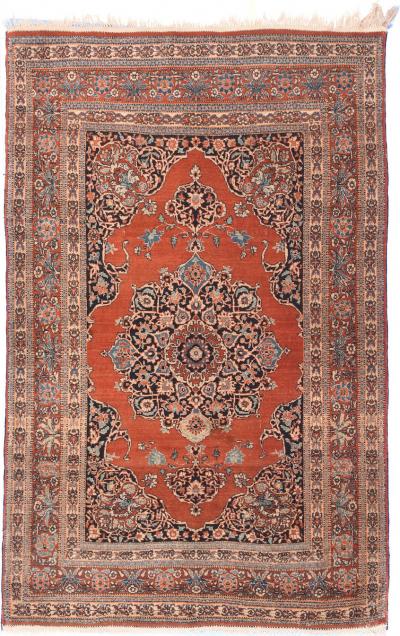 Antique Haji Jalili Tabriz Rug 4 4 x 6 9 