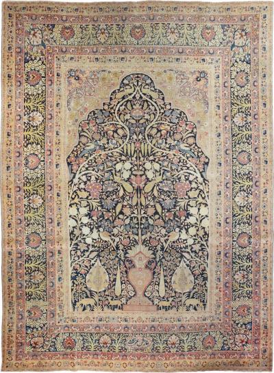 Antique Haji Jalili Tabriz Rug 8 0 x 11 0 