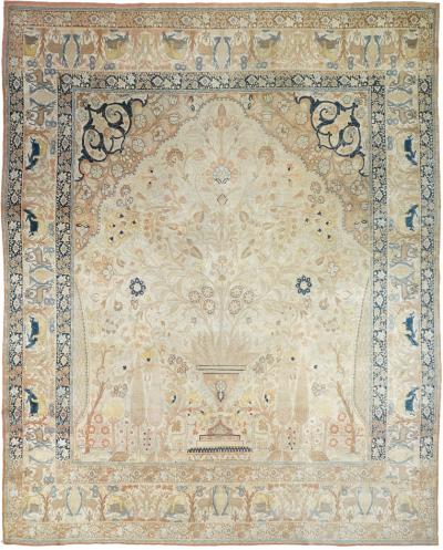 Antique Haji Jalili Tabriz Rug 9 10 x 12 4 