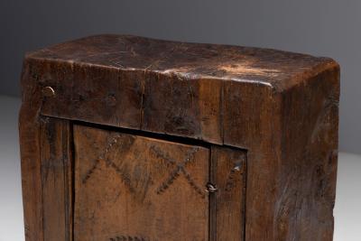 Antique Hand Carved Rustic Wood Cabinet Italy 19th Century