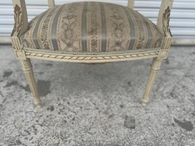Antique Hand Painted 19th Century Louis XVI Bergere