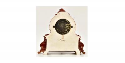 Antique Hand Painted Porcelain Mantel Clock La Manche Royal Bonn For Ansonia