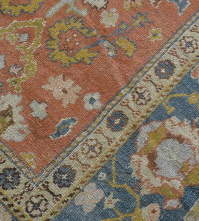 Antique Handwoven Wool Oushak Rug