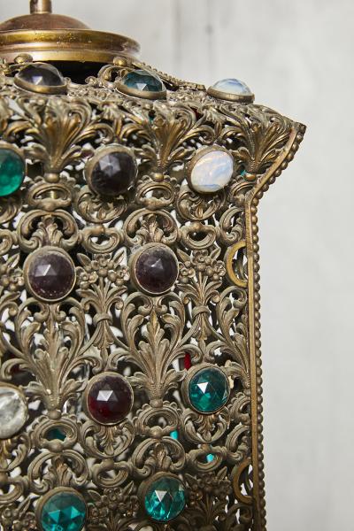 Antique Hanging Light with Faceted Jewels