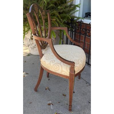 Antique Hepplewhite Painted Open Armchair 1 of 2