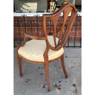 Antique Hepplewhite Painted Open Armchair 1 of 2