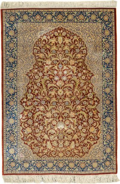 Antique Hereke Rug 4 1 x 5 11 