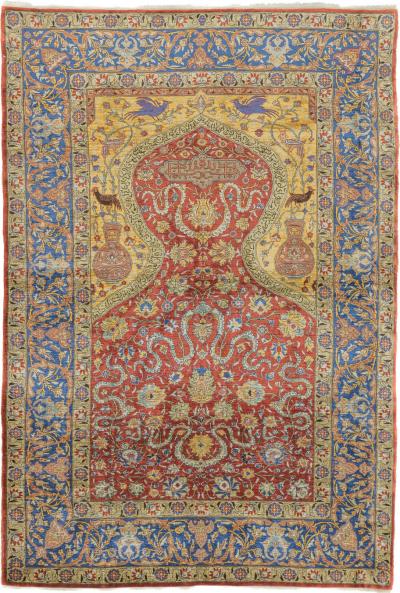 Antique Hereke Rug 4 4 x 6 3 