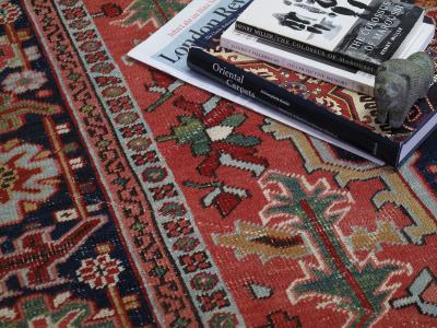 Antique Heriz Carpet with Gentle Wear