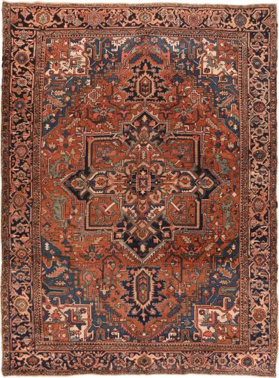 Antique Heriz Rug 8 10 x 11 8 
