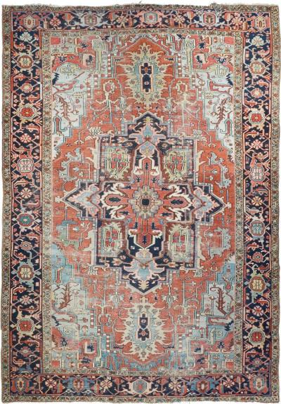 Antique Heriz Rug 8 10 x 13 2 