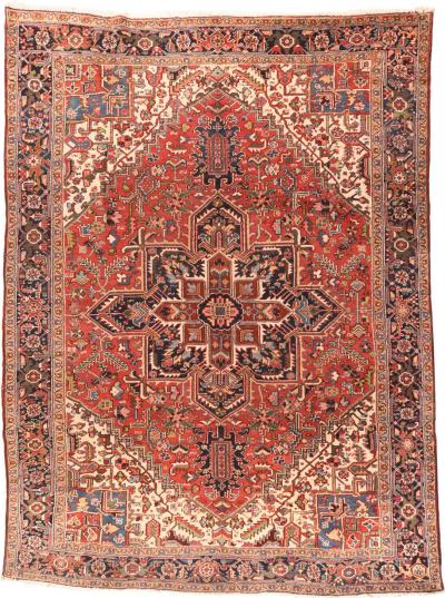 Antique Heriz Rug 9 3 x 12 3 