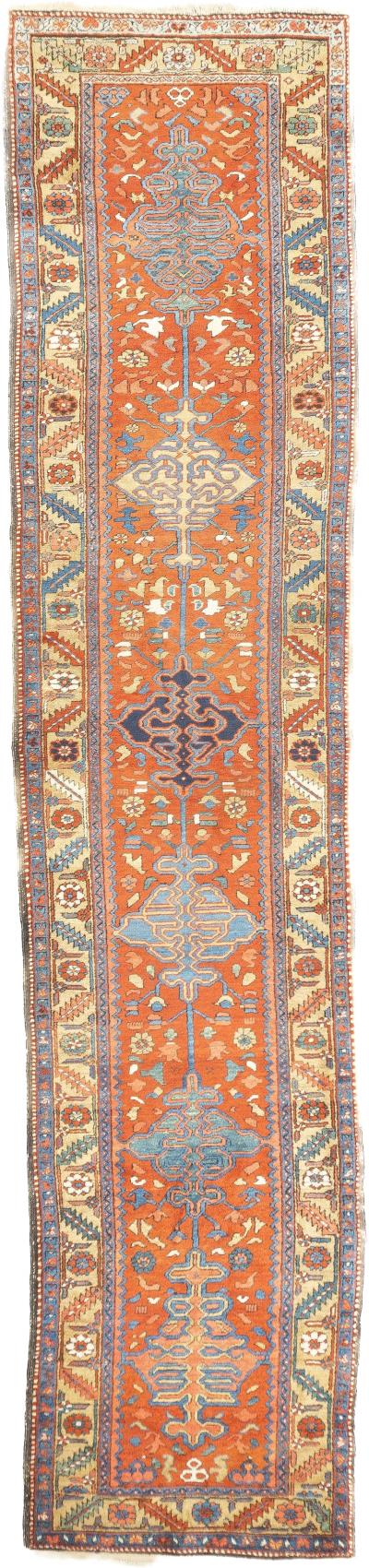 Antique Heriz Runner 3 3 x 14 7 