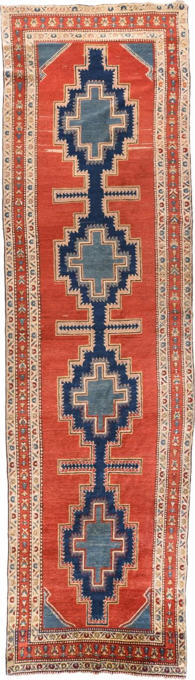 Antique Heriz Runner 3 6 x 13 6 