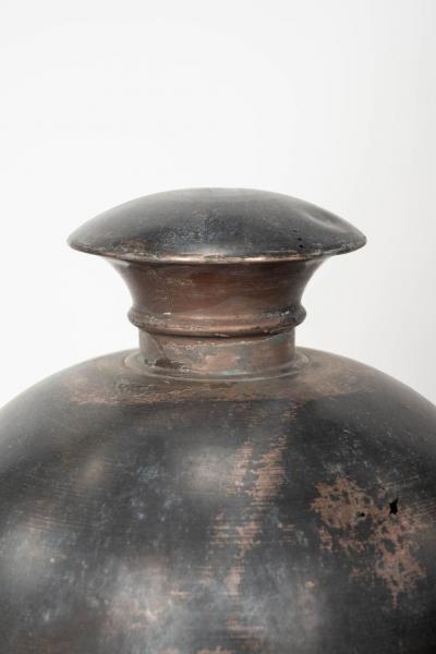 Antique Hexagonal Glass Paneled Domed Copper Lantern