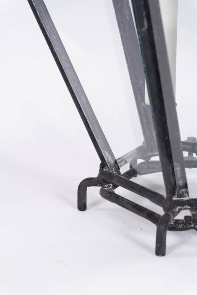 Antique Hexagonal Glass Paneled Domed Copper Lantern