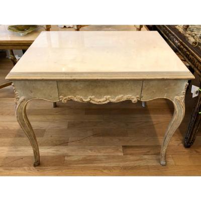 Antique Hideaway House Beverly Hills Marble Top Nightstand End or Side Table