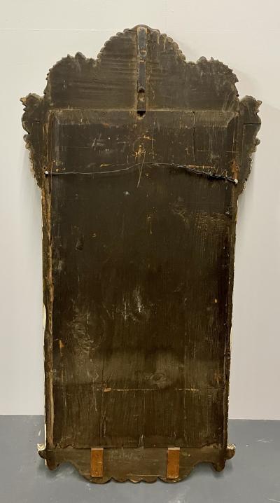 Antique Hollywood Regency Wall Console Mirror Parcel Gilt and Paint Decorated