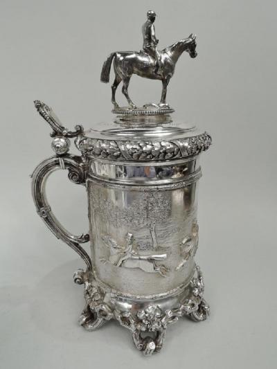 Antique Horse Race Tankard with German Imperial Association