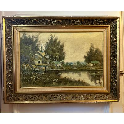 Antique Impressionist Oil Painting