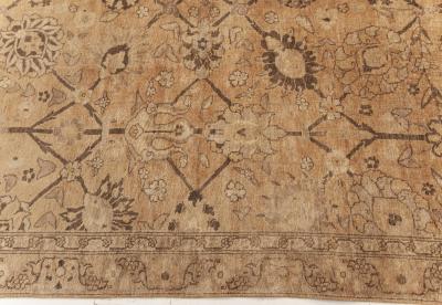 Antique Indian Amritsar Beige Brown Handmade Wool Rug