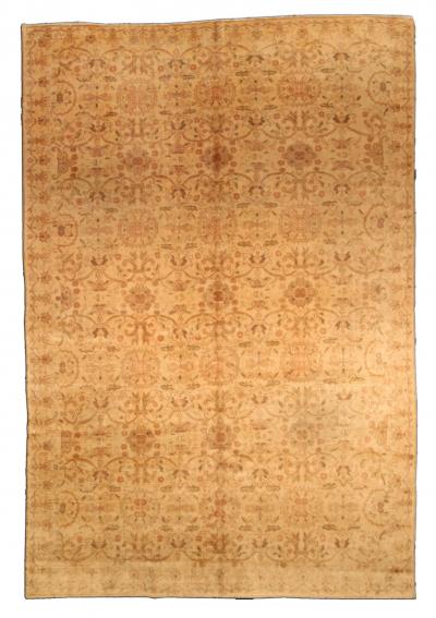 Antique Indian Amritsar Botanic Handmade Wool Rug