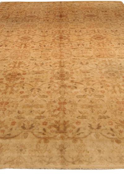 Antique Indian Amritsar Botanic Handmade Wool Rug