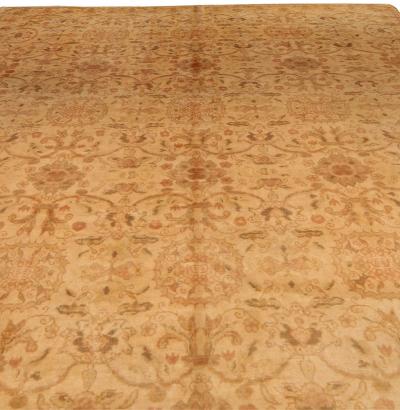 Antique Indian Amritsar Botanic Handmade Wool Rug