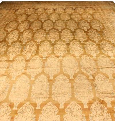 Antique Indian Botanic Handmade Wool Rug