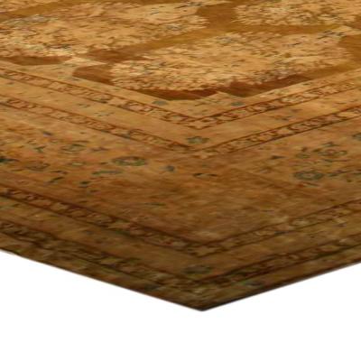 Antique Indian Botanic Handmade Wool Rug