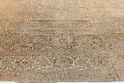 Antique Indian Botanic Handwoven Wool Rug