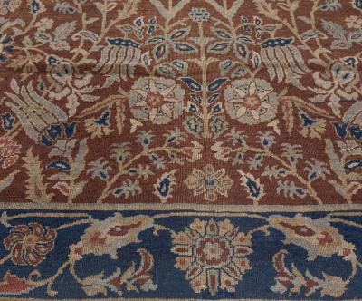 Antique Indian Brown Handmade Wool Rug
