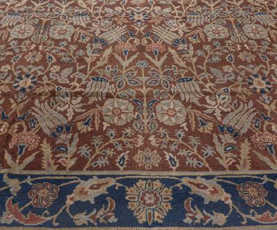 Antique Indian Brown Handmade Wool Rug