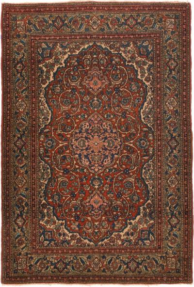 Antique Isfahan Rug 3 4 x 4 11 