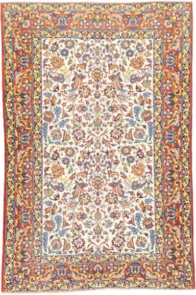 Antique Isfahan Rug 3 5 x 5 2 