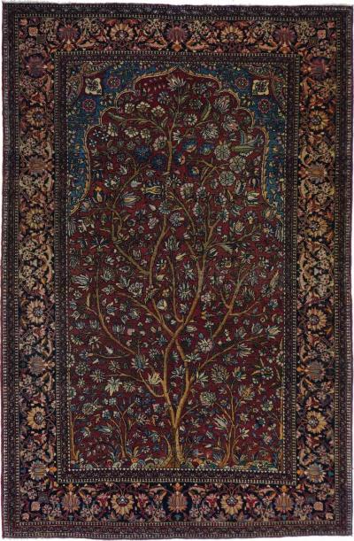 Antique Isfahan Rug 4 7 x 7 1 
