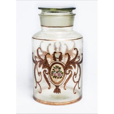 Antique Italian Apothecary Lidded Glass Jar