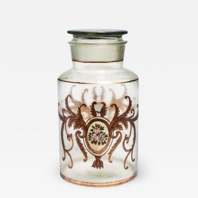 Antique Italian Apothecary Lidded Glass Jar