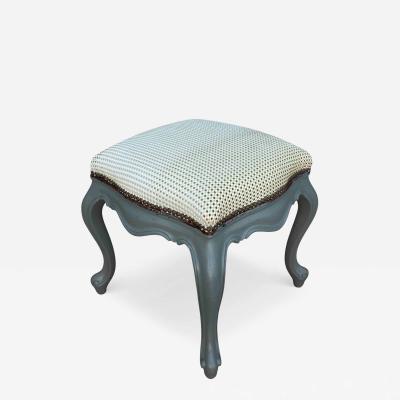 Antique Italian Baroque Green Paint Decorated Footstool Ottoman Bench