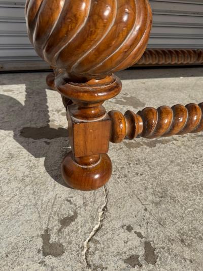 Antique Italian Baroque Style Barley Twist Walnut Writing Table